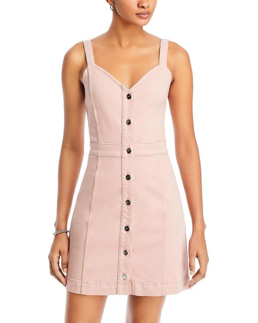 7 For All Mankind Pink Casual Mini Shirtdress