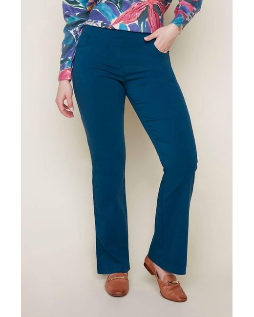 Renuar Blue Pull-On Bootcut Pant