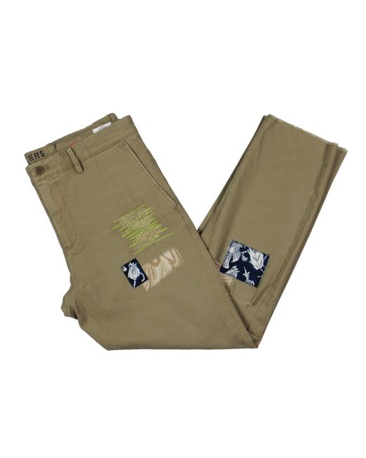 Dockers Green Slim Fit Embroidered Chino Pants for men