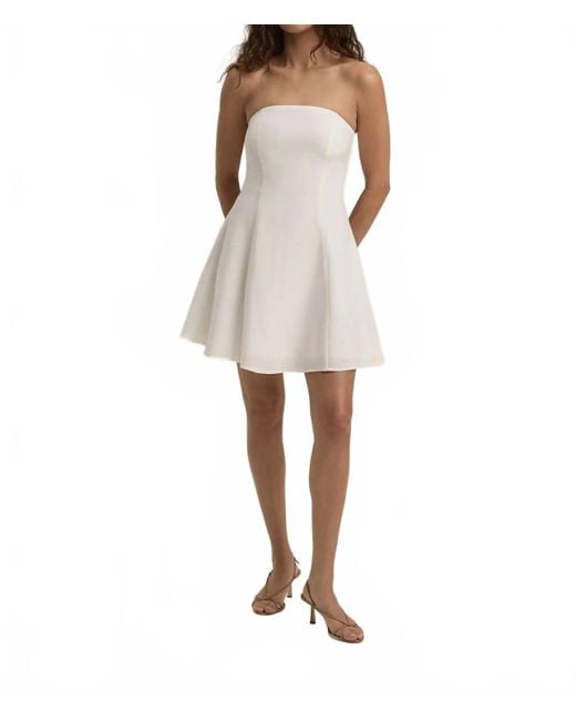 FAVORITE DAUGHTER Favorite Mini Linen Dress in White | Lyst