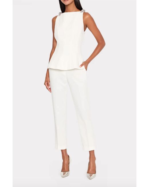 MILLY White Ruby Cady Crystal Bow Top