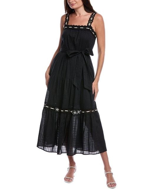 Anne Klein Black Lace Detail Patio Maxi Dress