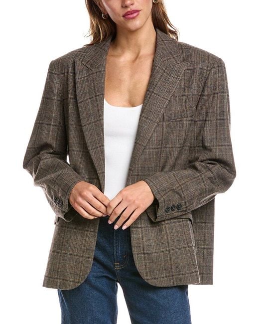 Ba&sh Gray Ceecee Wool-Blend Blazer