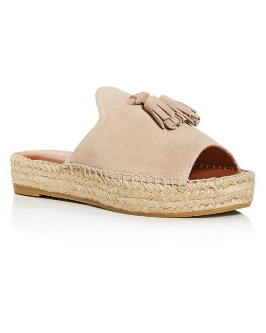 Andre Assous Natural Cameron Suede Casual Slide Sandals