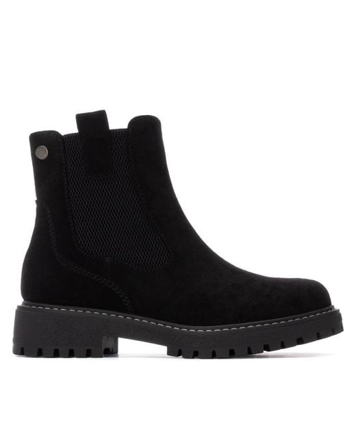Xti Black Suede Ankle Booties Refresh Collection By