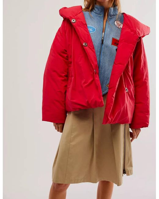 Free People Red Cozy Cloud Puffer