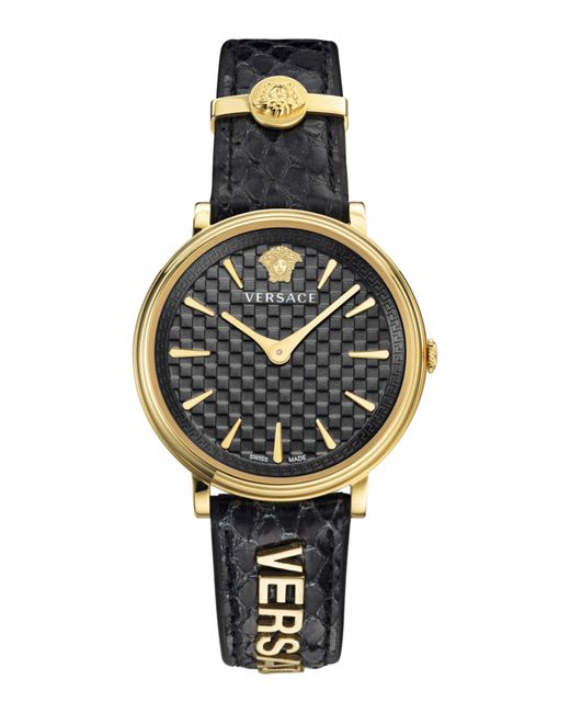 Versace Metallic V-circle Logomania Strap Watch