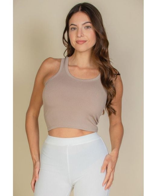 TRUEDAMES Blue Ribbed Tank Top