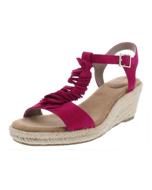 Giani Bernini Pink Sallee Leather Platform Wedge Sandals
