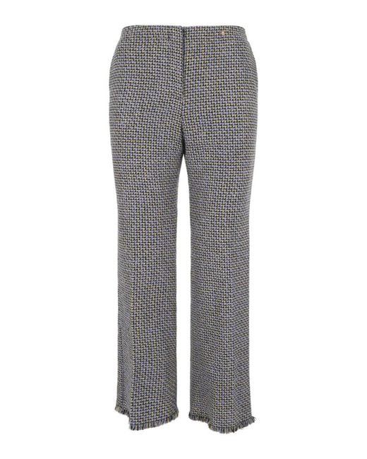 Versace Gray Cotton-Blend Tweed Bootcut Pants