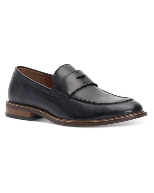Vince Camuto Black Leather Slip-on Loafers for men