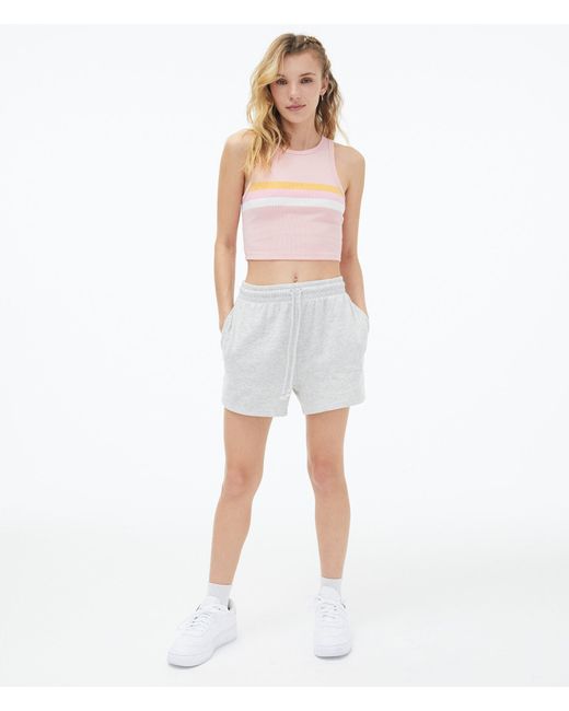 Slouchy High-rise Fleece Shorts in Gray 