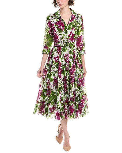 Samantha Sung White Aster Midi Dress