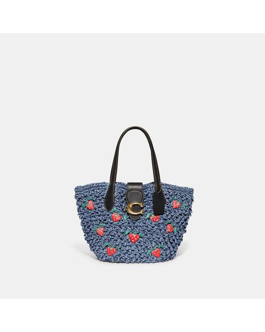Coach Outlet Multicolor Small Tote With Strawberry Embroidery