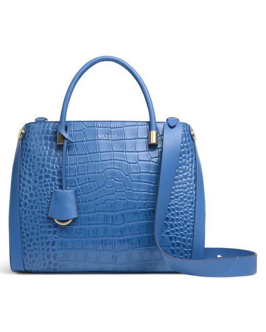 Radley Blue Lansdowne Road Faux Croc - Large Grab Tote