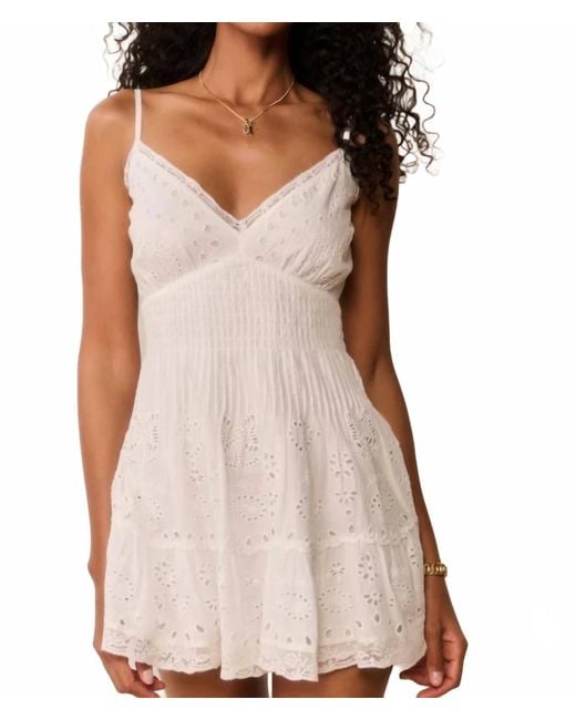 LoveShackFancy Brown Azar Mini Dress