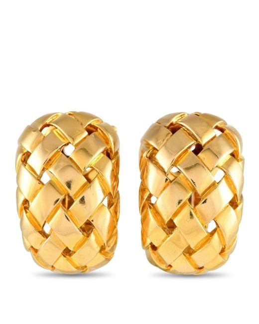 Van Cleef & Arpels Metallic Basket Weave Clip-on Earrings Vc14-012224