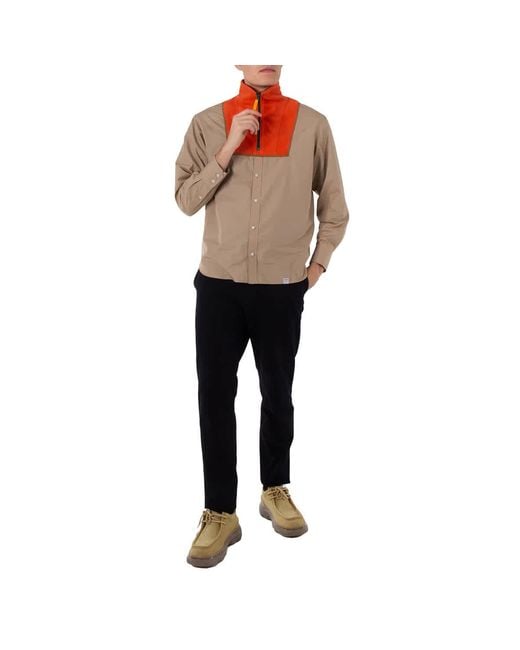 Kolor Brown Two-Toned Buttoned Down Sweatshirt for men