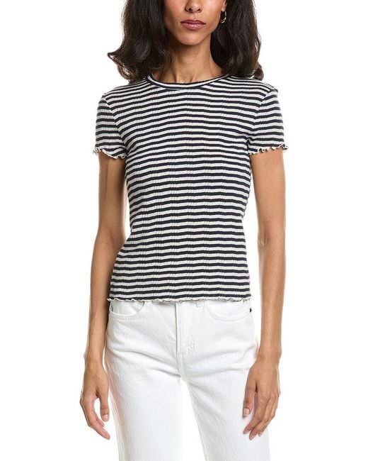 Splendid Blue Pointelle Tee
