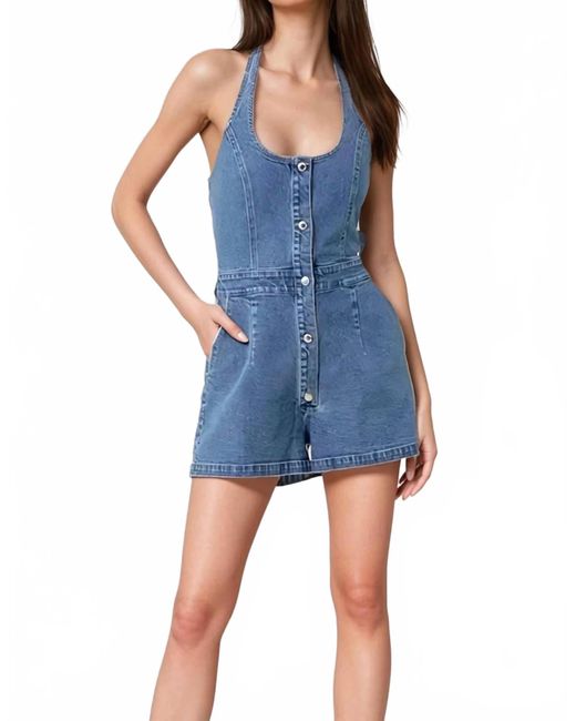 Saints & Hearts Blue Morgan Denim Romper