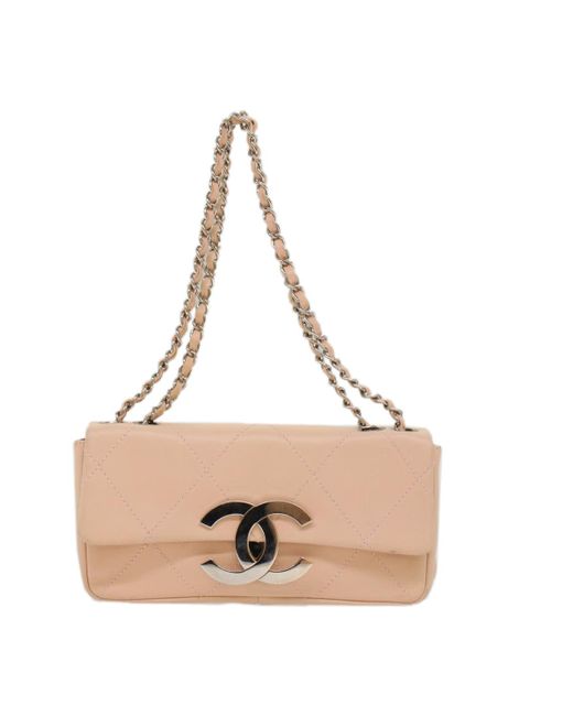 Chanel Natural Cc Leather Shoulder Bag (pre-owned)