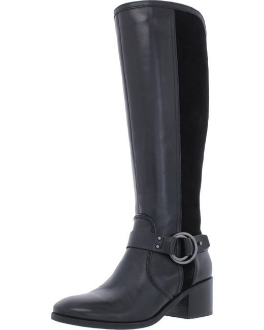 Marc Fisher Black Risa Leather Tall Riding Boots