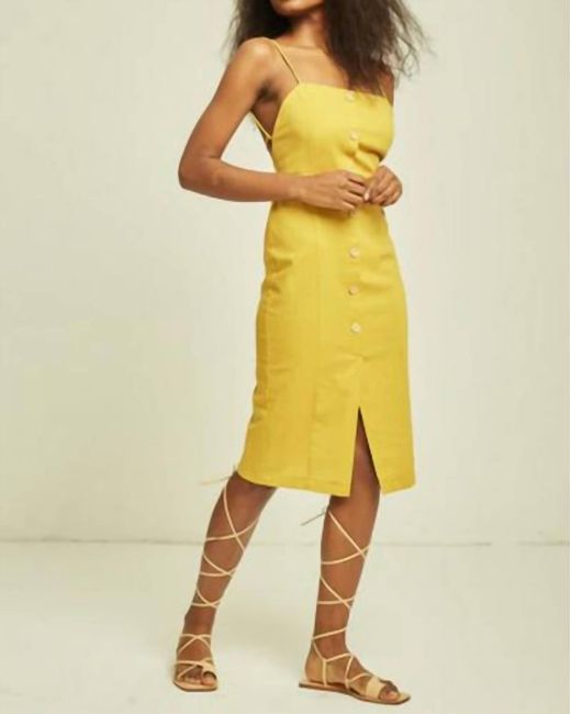 DELUC Yellow Ariana Midi Dress