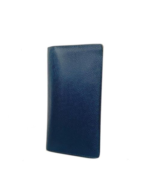 Louis Vuitton Blue Brazza Leather Wallet (pre-owned) for men