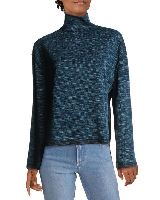 Free People Sunny Days Knit Oversized Turtleneck Sweater in Blue | Lyst