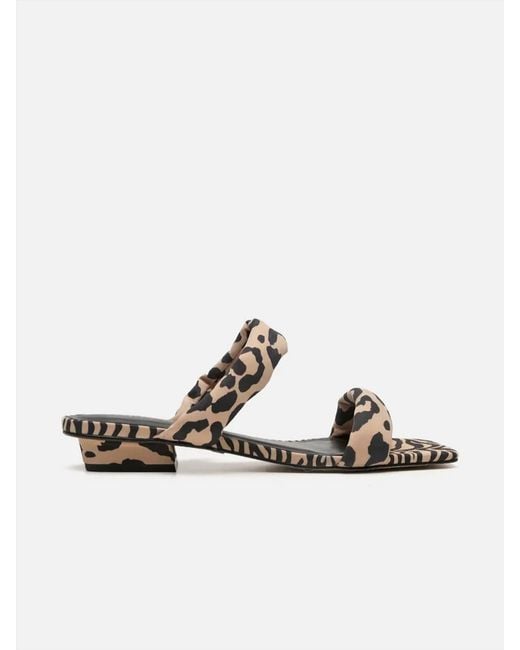 Carrano White Leopard Flat Sandals