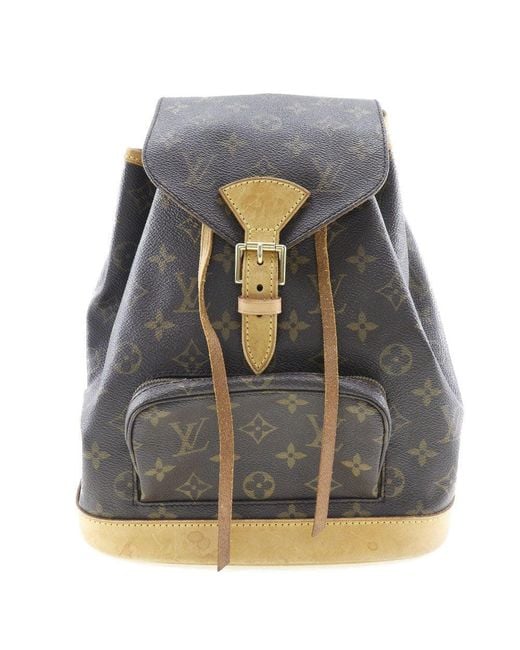 Louis Vuitton Montsouris Canvas Backpack Bag (pre-owned) in Gray