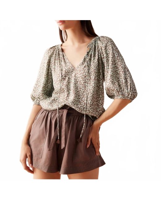 Omika Brown Isla Blouse