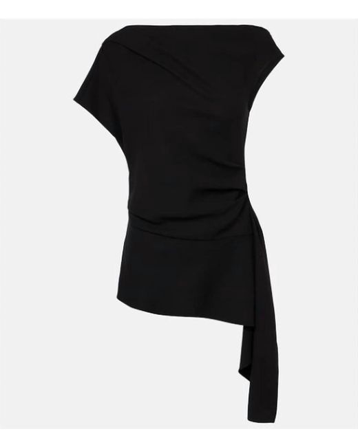 Jonathan Simkhai Black Saskia Draped Top