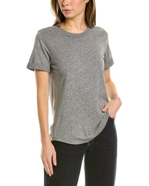 Sol Angeles Gray Rolled Neck Essential Crewneck Top
