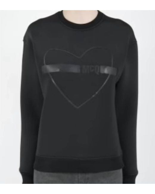 McQ Alexander McQueen Neoprene Classic Sweatshirt In Black