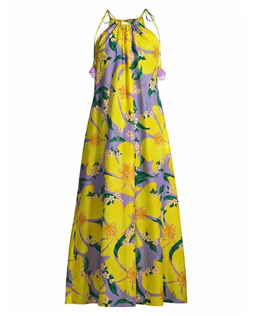 Farm Rio Yellow Pietra Floral Cover-up Maxi Dress