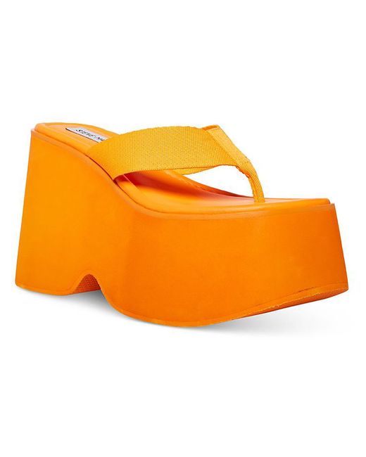 Steve Madden Orange Gwen Flip-flops Thong Platform Sandals
