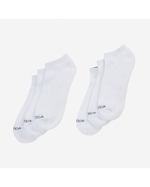 Nautica Synthetic Athletic Core Low Cut Socks, 6pack in White for Men