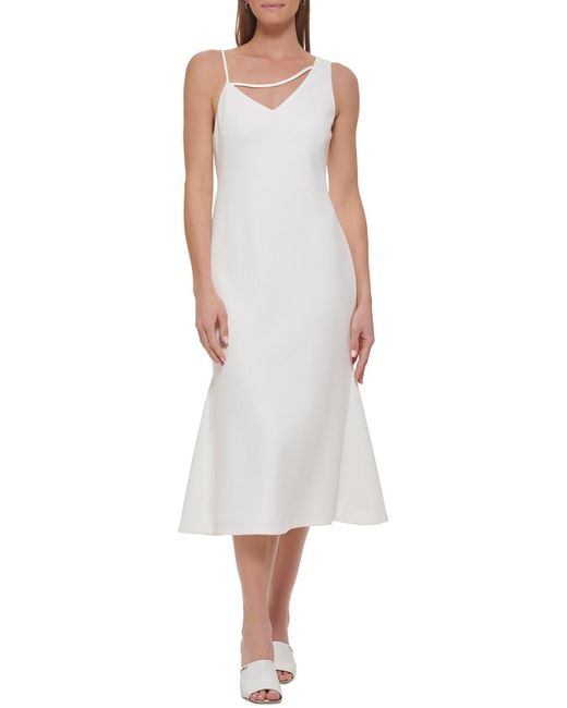 DKNY White Cutout Long Maxi Dress