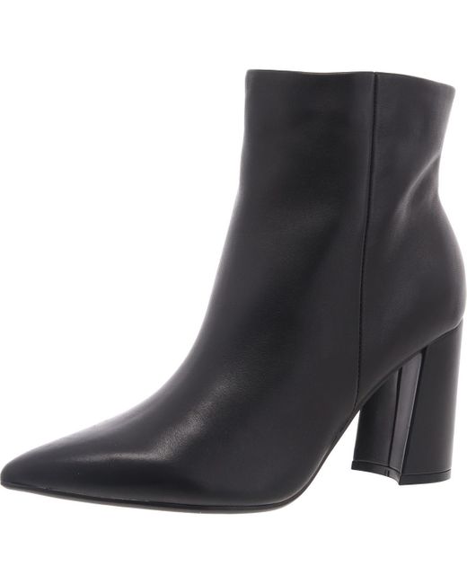 Marc Fisher Black Gaylen Block Heel Leather Ankle Boots