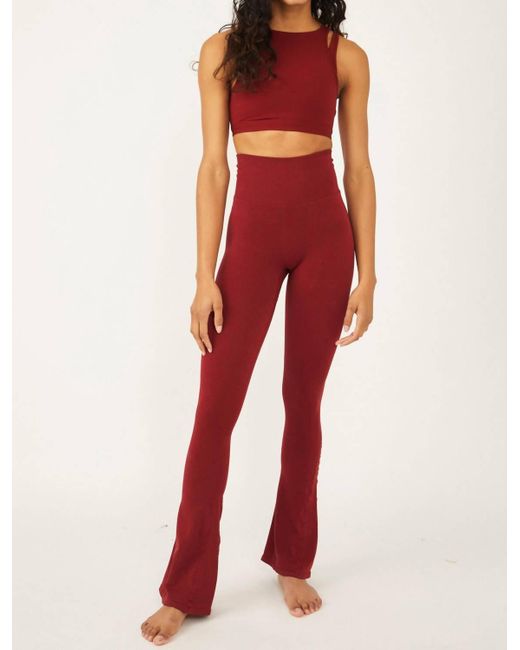 Free People Red Rich Soul Flare leggings