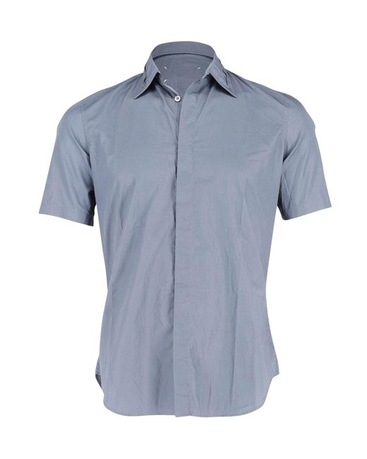 Maison Margiela Blue Short Sleeve Shirt for men