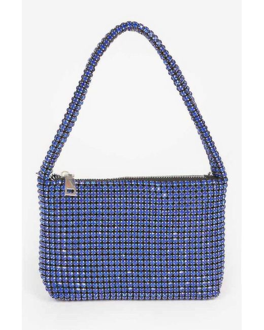 Fashnzfab Blue Oversized Stone Small Hobo Bag