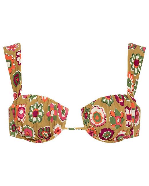 Montce Red Mazzy Floral Petal Bikini Top