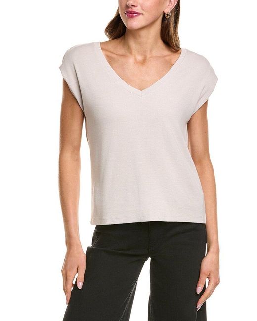 Michael Stars White Tati Power Shoulder Top