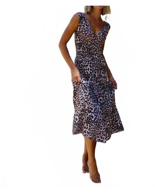 Felicite Women's Blue Smocked Midi Dress Felicite Women's Blue Smocked Midi Dress