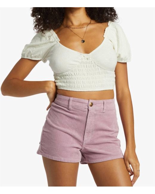 Billabong Purple Free Fall Corduroy Shorts