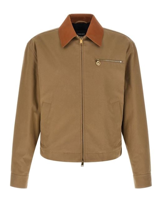 Versace Brown Cotton Jacket for men