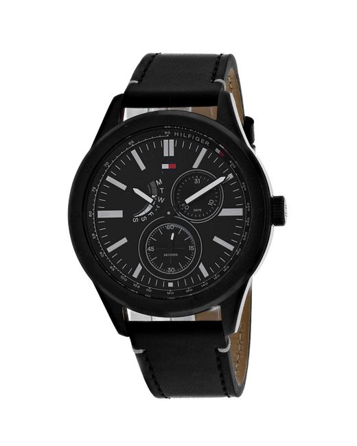 Tommy Hilfiger Metal Dial Watch in Black for Men | Lyst