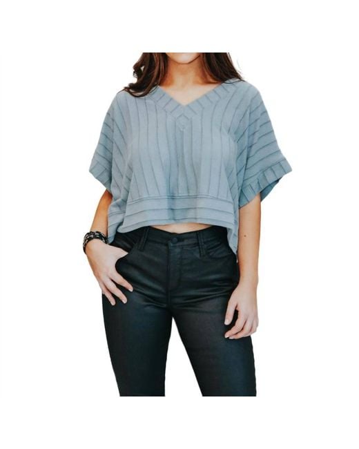 Umgee Blue Crop Til You Drop Top